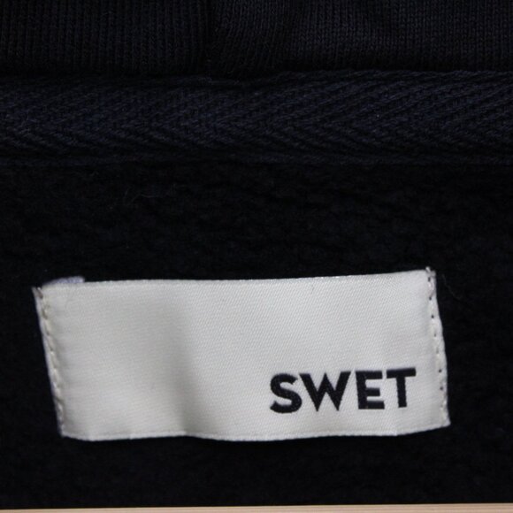 SWET Tailor Hoodie Sweatshirt Mens Medium M Black Solid Pullover Drawstring NWT - Picture 7 of 10